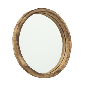 Runder Boltze Home Spiegel Jones, Ø 35 cm, Naturholzrahmen, Wanddekoration.