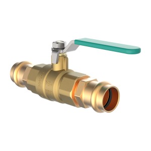 Kirchhoff MS-Kugelhahn mit CU-Pressanschluss 22 mm, Messing, grüne Griff