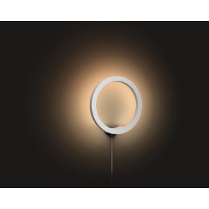 Weiße, runde Philips Hue LED Wandleuchte Sana mit Bluetooth Funktion.