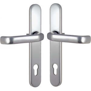 Splendoor Haustürdrückergarnitur Langschild Drücker-Drücker 92/8 mm Silber F1