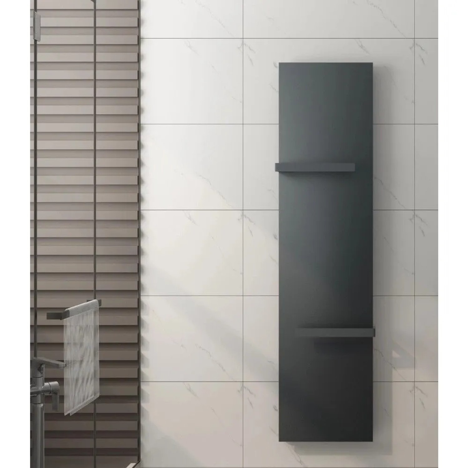 Glasdeals Badheizkörper LIANO in 160 x 45 cm Mittelanschluss Grau 7575_2