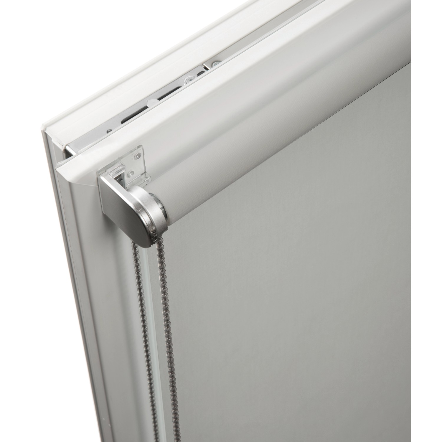 Schöner Wohnen Tageslicht-Rollo Tizia, 45x150 cm, hellgrau, mit Seitenzug und transparenter Kugelkette.