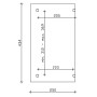 Technische Zeichnung der Skan Holz Terrassenüberdachung Sanremo 434x250 cm, Maße und Details.