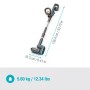 Gardena Akku-Multi-Reiniger AquaBrush Universal mit Akku, Maße im Bild dargestellt.