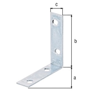 Alberts Stuhlwinkel, 60x60x16 mm, Sendzimirverzinkt, mit Schraublöchern.