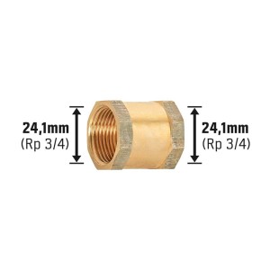 Gewinde-Muffe 24,1 mm (Rp 3/4) aus Rotguss für die schnelle Rohrverbindung.