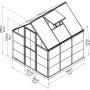 Technische Zeichnung: Palram Canopia Hybrid 1.9x1.9 Gewächshaus, Maße und Details.
