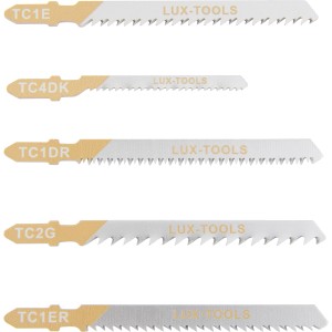 LUX Stichsägeblatt Set, 5-teilig, für Holz und Kunststoff. Verschiedene Blätter für gerade und Kurvenschnitte.