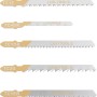 LUX Stichsägeblatt Set, 5-teilig, für Holz und Kunststoff. Verschiedene Blätter für gerade und Kurvenschnitte.