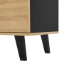 okwish TV Schrank mit Schubladen Stauraum Holzdesign 170x40x50.5cm Natur Schwarz_6