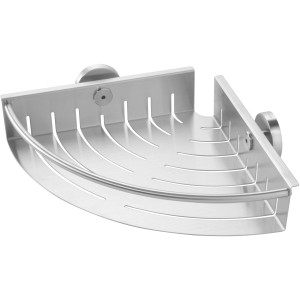 Tiger Boston Eck-Duschkorb aus gebürstetem Edelstahl für die Dusche.