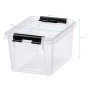 Transparente SmartStore Classic Aufbewahrungsbox 1,5 l mit Deckel und schwarzen Clips.