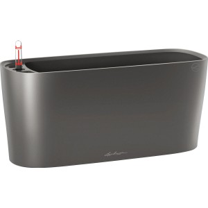 Lechuza Delta 20 Pflanzgefäß, anthrazit metallic, 40x15cm, für Innen, mit Wasserstandsanzeiger.