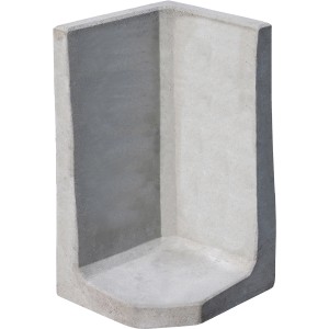 Diephaus L-Stein Ecke, unbewehrt, grau, 80x50x50x7 cm, zur Beet- und Böschungsbefestigung.