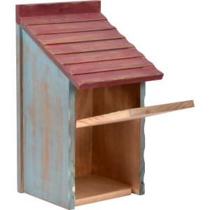 Bunter Nistkasten mit Blumenmuster, aus Kiefernholz, ideal für Rotkehlchen und andere Nischenbrüter.