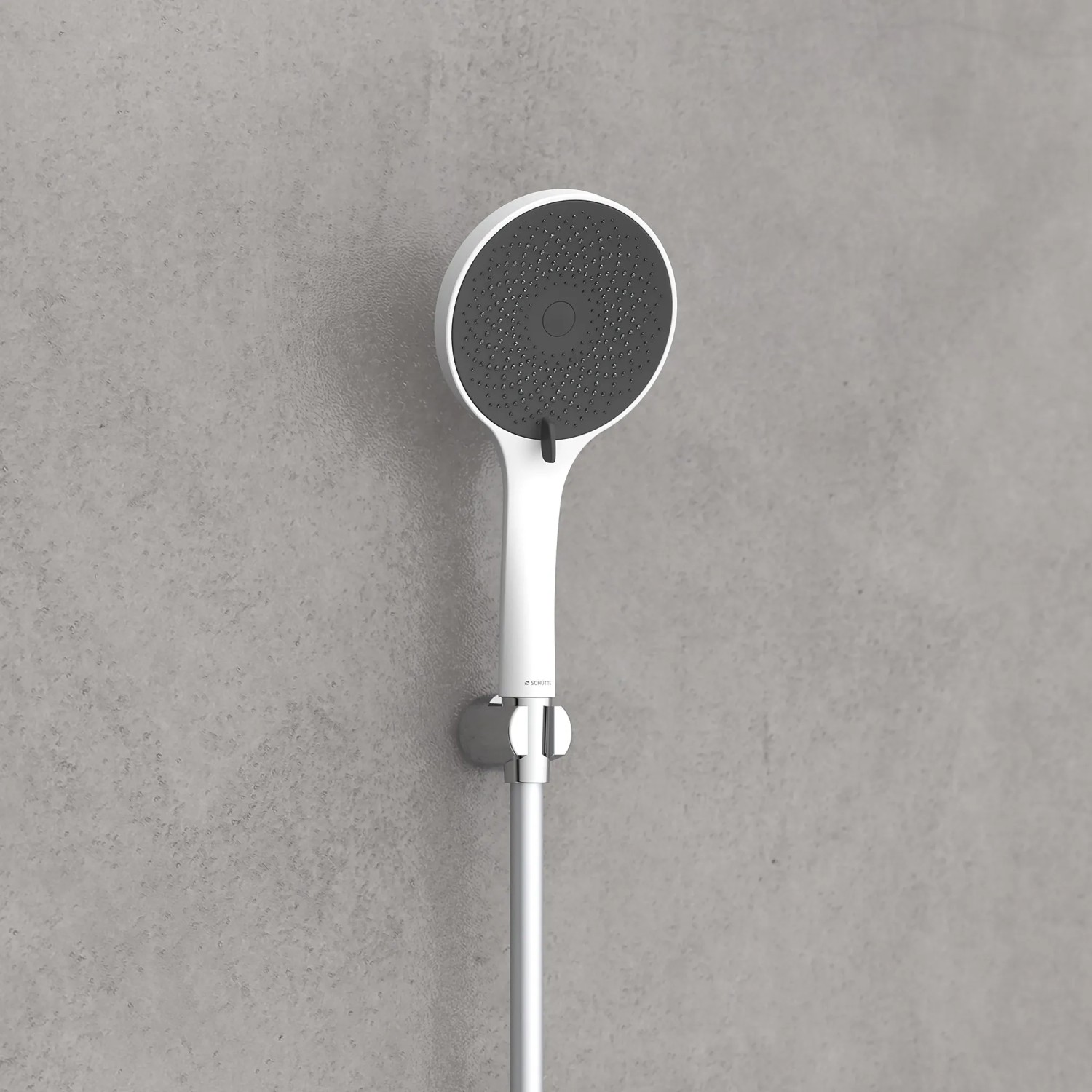 Schütte Handbrause Capri, weiß matt-anthrazit, 3-fach verstellbar mit Antikalk-Noppen.