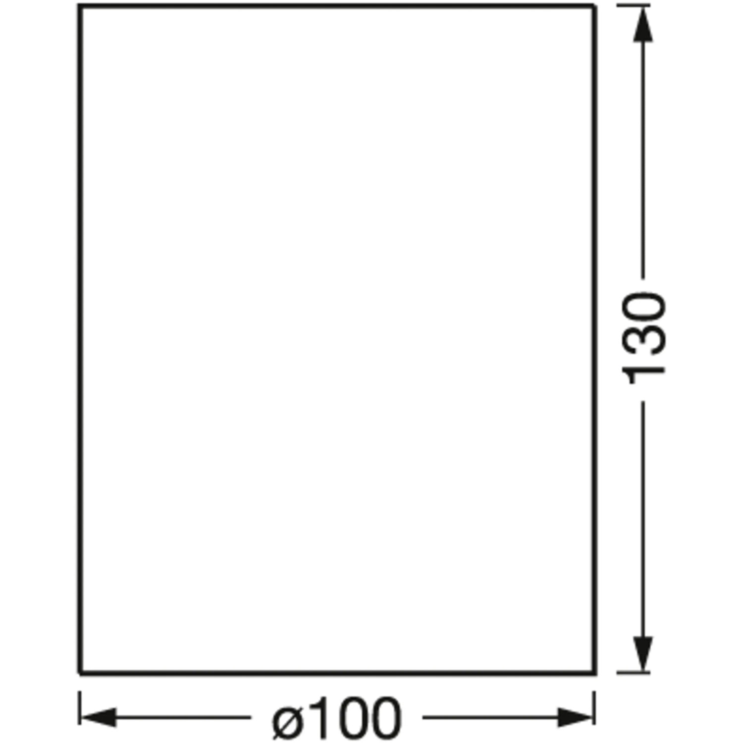 Technische Zeichnung der Ledvance Smart+ WiFi Deckenleuchte Decor Holz, Holzbraun, 13 cm, mit Maßangaben.