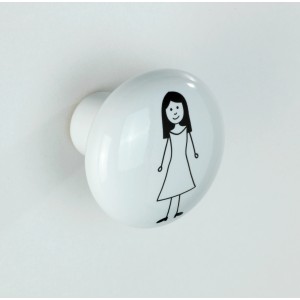 Wenko Wandhaken Arles mit Frau-Motiv, Keramik, weiß, für Bad und Küche.