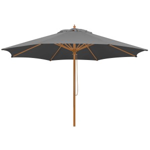 Schneider Marktschirm, Ø 300 cm, anthrazit, mit Seilzug. Sonnenschirm für Garten, Balkon oder Terrasse.