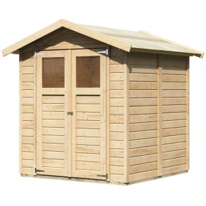 Karibu Holz-Gartenhaus Rom Satteldach Unbehandelt 177 cm x 181 cm