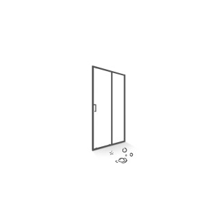 baliv Dusch-Schiebetür DUK-120.91T, 120x195 cm, Schwarz, für Nischeneinbau.