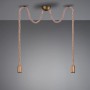 Trio Deckenlampe Rope, 2-flammig, Altmessing, Vintage-Pendelleuchte mit Seilaufhängung.