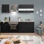 Respekta Küchenzeile KB210ESSC, 210 cm, Schwarz und Eiche Sägerau Nachbildung. Inklusive E-Geräte.