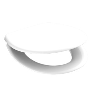 Weißer Schütte WC-Sitz Pro 1 Duroplast mit Absenkautomatik und Schnellverschluss.