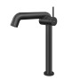 Emke Waschtischarmatur Schwarz Matt. Hoher Einhebelmischer für Bad, modernes Design. Waschtisch Wasserhahn.
