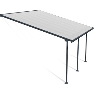 Palram Canopia Terrassenüberdachung Feria, anthrazit, 4x4.2m, mit Polycarbonat-Doppelstegplatten.