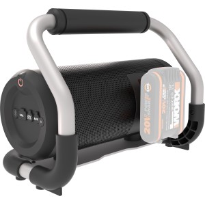 Worx Bluetooth Lautsprecher WX009.9, 20 V, ohne Akku. Akkugerät mit Tragegriff und USB-Anschluss.