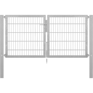 Feuerverzinktes Doppeltor Flexo Plus 200x100 cm mit Pfosten für Gartenzaun.