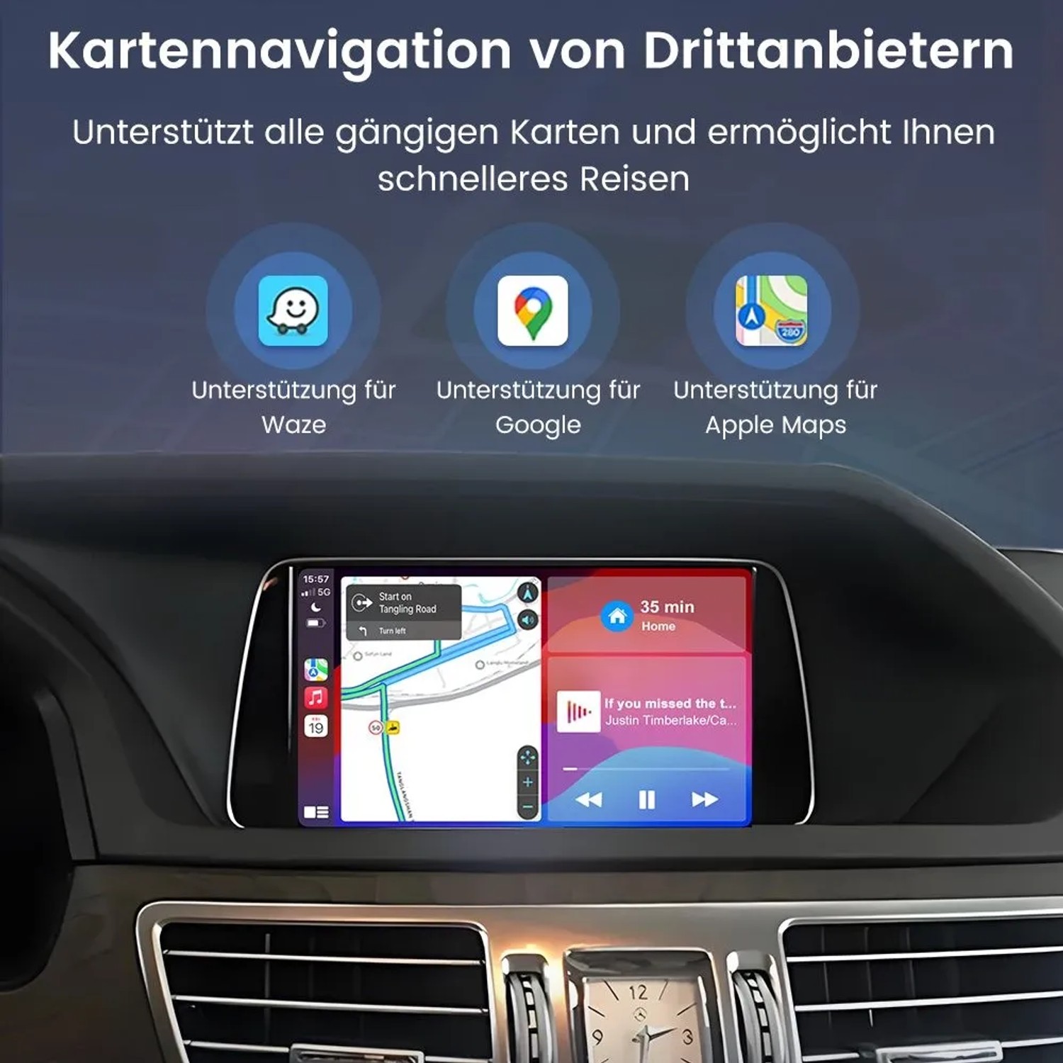 Junsun Kabelloses CarPlay & Android Auto Modul Für Mercedes Benz A B C ...