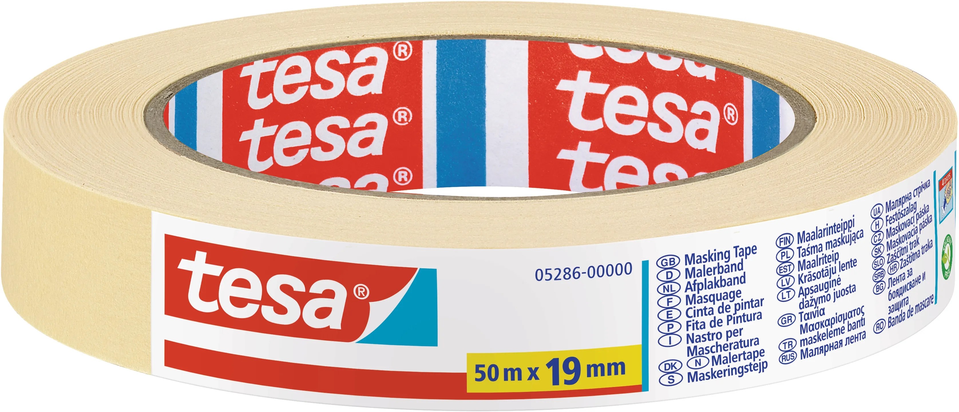 Malerband 3er Pack – 50 M X 19 Mm, Kreppband Für Professionelle Malerarbeiten, Lösungsmittelfrei, Beigefarben