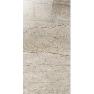 Bodenfliese Eleganza Grau, 60x30 cm, Feinsteinzeug mit polierter Marmor-Optik für Innenräume.