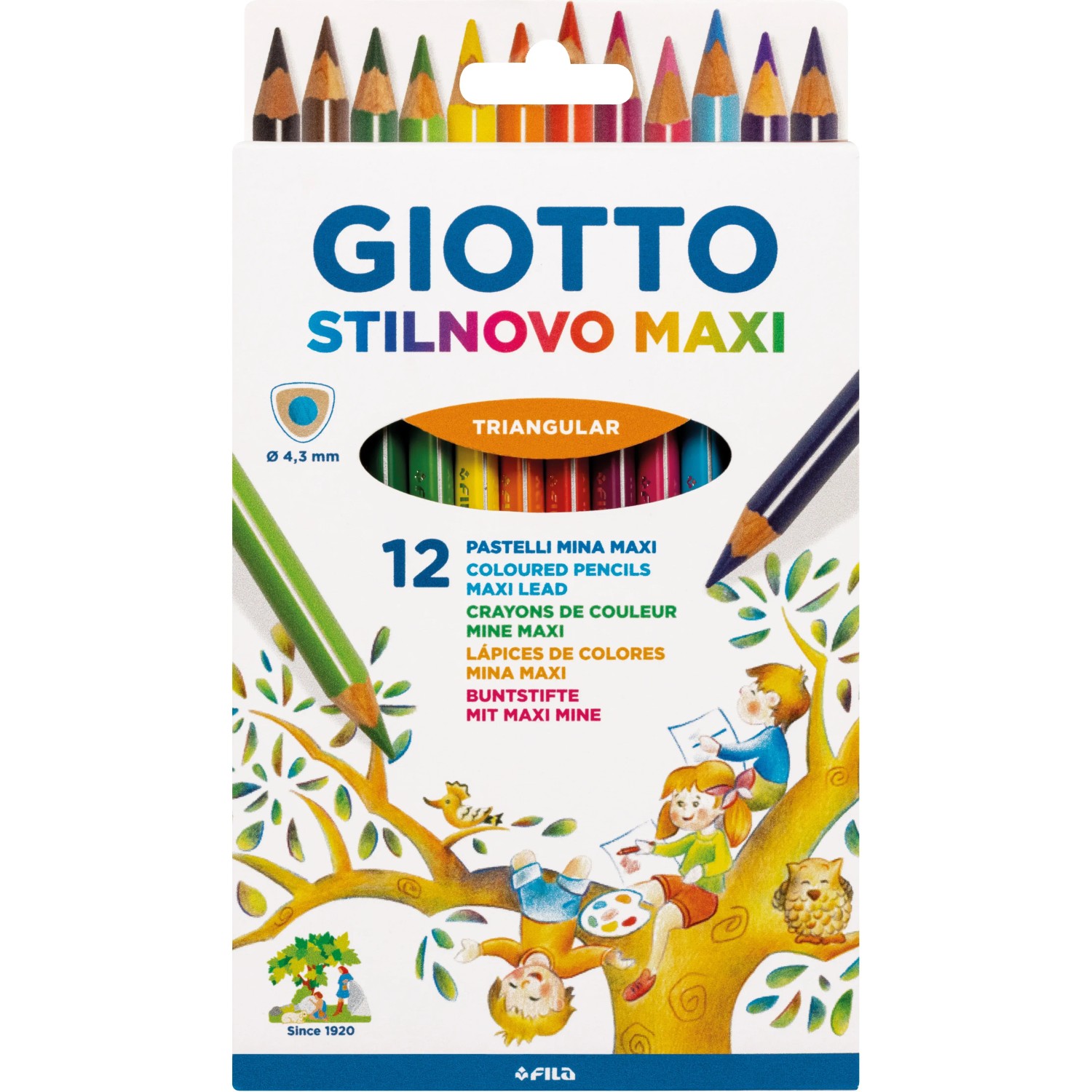 GIOTTO SUPERMINA Buntstifte – 12 Stück In Violett, Mit Extra Dicker Mine & Vergoldeten Details