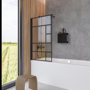 Schulte Badewannenaufsatz ''Atelier 1'' mattschwarz, 140x80 cm, 1-teilig im Badezimmer.