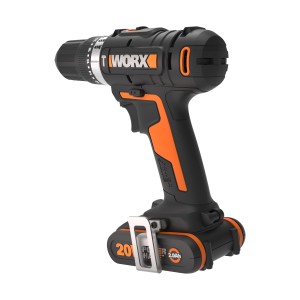 Worx 20V Akku-Schlagbohrschrauber WX370.1, Akku-Bohrmaschine in Schwarz und Orange.