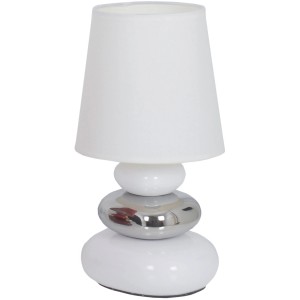 Weiße Näve Tischleuchte Stoney aus Keramik, 31 cm hoch, Design-Tischlampe.