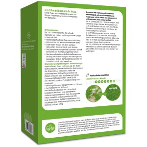 Verpackung OBI 3 in 1 Rasenlückendicht Plus 1,5 kg. Rasensamen zur Reparatur von Rasenflächen.