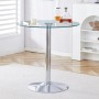 okwish Balkentisch mit Minimalistisch Glas Design 89x89x92cm Transparent_3