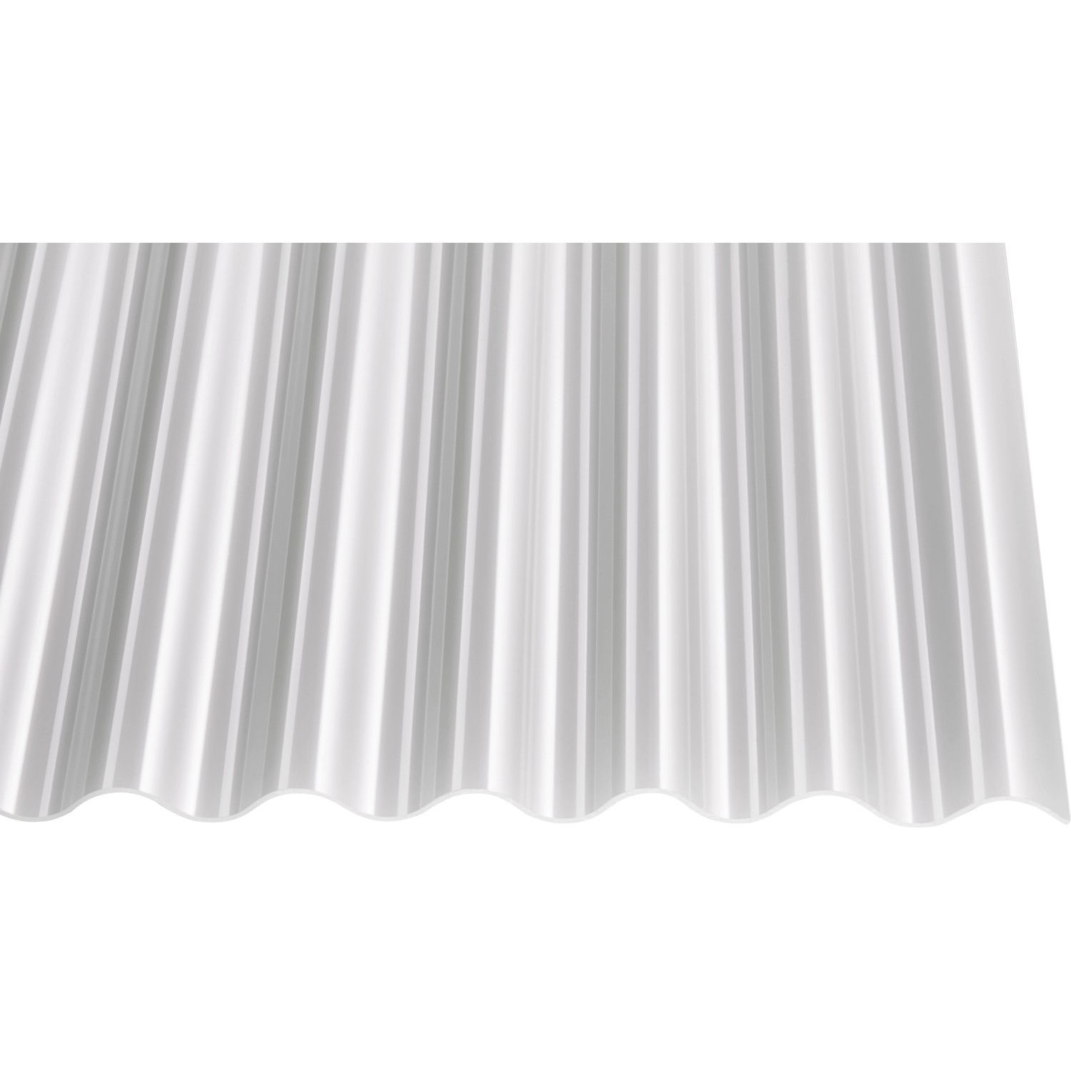 Opal-farbene Acryl Profilplatte Sinus 76/18, 4000x1045 mm, für Kunststoffbedachung.