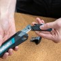 Wolfcraft Abbrechklingenmesser Dual 18mm für Links- und Rechtshänder mit Klingenmagazin.