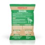 Grün-beiger 20 kg Supravit Grasobs Wiesenpellets Pferdefutter Sack mit Pferdesilhouette.