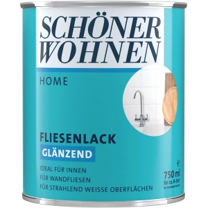 Dose Schöner Wohnen Home Fliesenlack, Weiß glänzend, 750ml. Für Wandfliesen im Innenbereich.