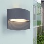 Anthrazitfarbene Lutec LED-Außenwandleuchte Lotus mit Up & Down Lichteffekt.