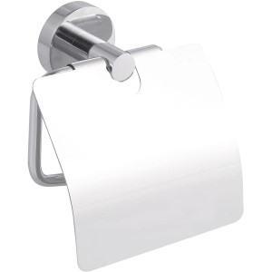 Tesa Smooz Toilettenpapierhalter, hochglanzverchromt, mit Deckel. Badaccessoire für die Wandmontage.