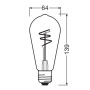 Osram LED-Lampe E27 Edisonform mit Spiralfilament, Maße 13,9 x 6,4 cm.