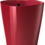 Hochglanz roter Lechuza Deltini Übertopf, Ø 14 cm, mit Wasserstandsanzeiger.