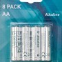 Verpackung Mignon AA Alkaline Batterien, 8 Stück, für diverse Geräte.